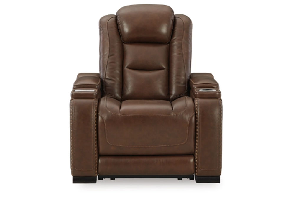 Signature Design by Ashley The Man-Den Power Recliner-Mahogany